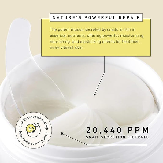 Under Eye Patches for Dark Circles: Snail Mucin Gel Masks for Puffiness Undereye Bags Wrinkles - Instant Brightening Moisturizing Skin Treatment Pads - Gift for Men and Women, 30 Pairs (White)