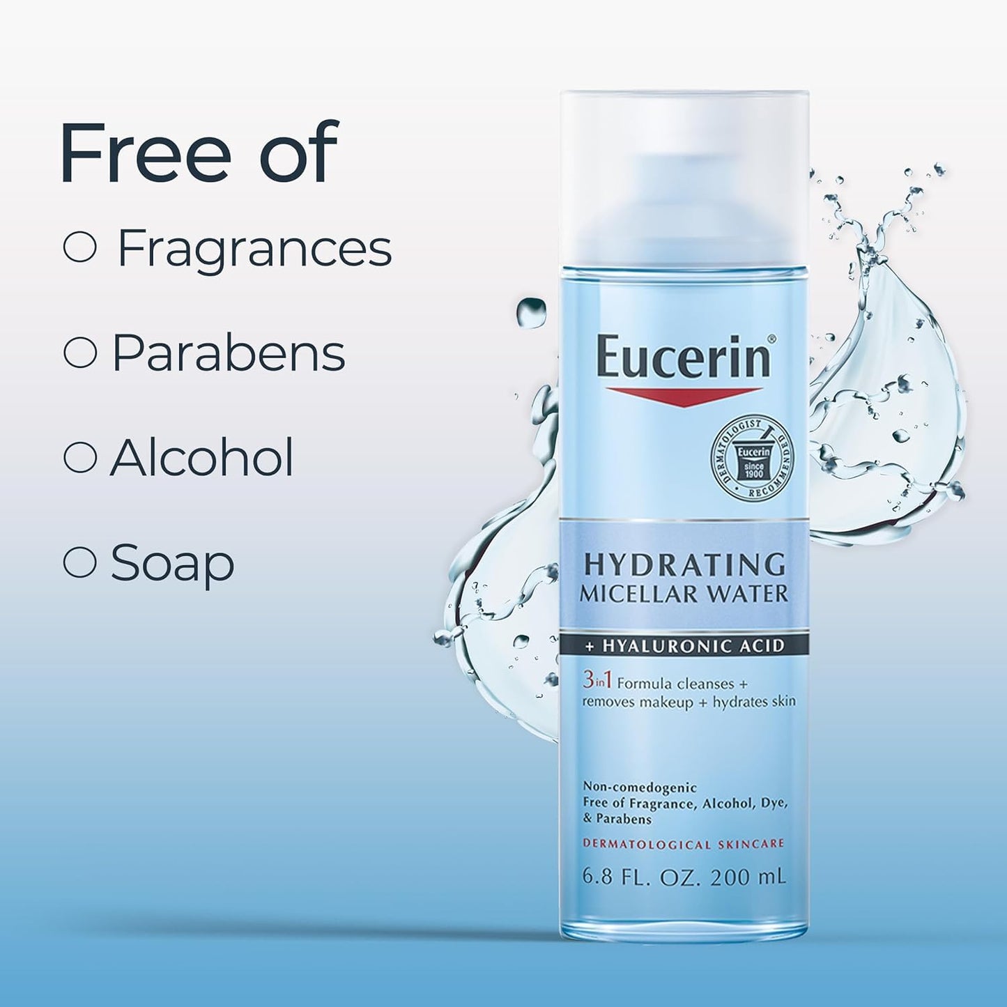 Hydrating 3-in-1 Micellar Water with Hyaluronic Acid – 6.8 oz 💧✨