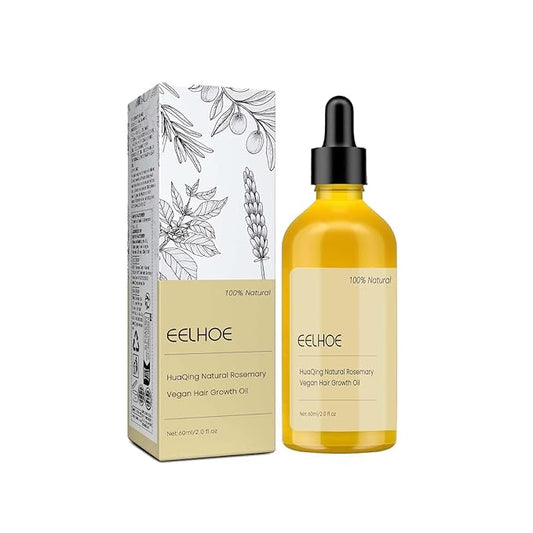 60 ML Eelhoe Natural Hair Growth Oil, HuaQing Natural Hair Growth Organic Rosemary Oil for Dry Damaged Hair and Growth Thin Hair.