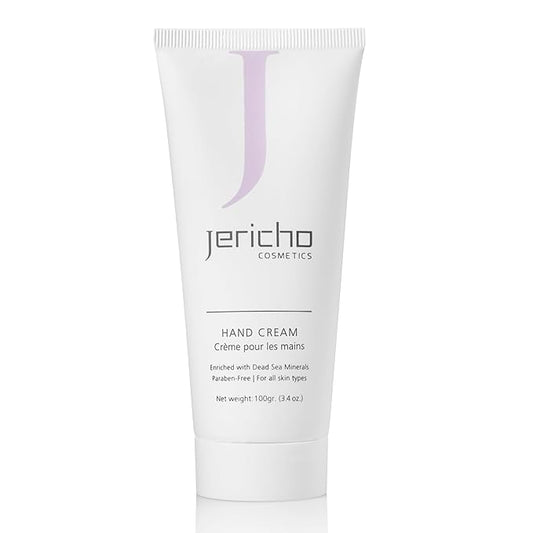 Jericho Cosmetics Hand Cream – Moisturizing & Nourishing with Aloe, Olive Oil & Dead Sea Salts – Hydrating Formula with Witch Hazel & Vitamin E – Non-Greasy, 3.4 oz