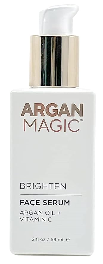 Argan Magic Brighten Face Serum with Vitamin C & Argan Oil - Hydrating & Brightening Formula | Reduce Dark Spots, Fine Lines, & Wrinkles (2 oz)