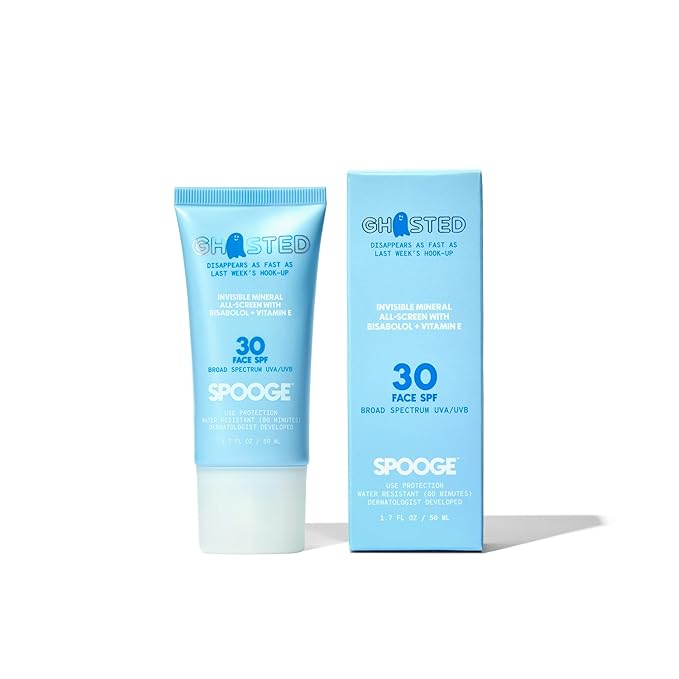 Ghosted Mineral All-Screen - Oil-Free SPF 30 Face Sunscreen - Dermatologist Developed with Cloud Feel Bisabolol for Daily All-Weather Care - Reef Safe, Water-Resistant, Blends Into Skin (1.7oz)