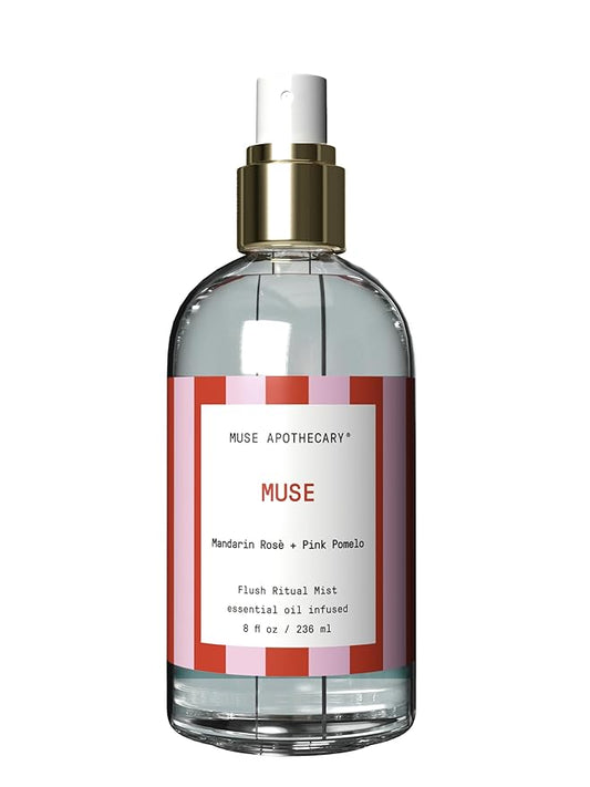Muse Apothecary Flush Ritual - Aromatic & Refreshing Toilet Spray, Use Before You Go, 8 oz, Infused with Natural Essential Oils - Great Valentine's Day Gift - Mandarin Rosè + Pink Pomelo