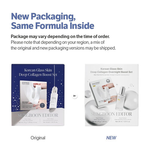 Deep Collagen Boost Set – Korean Collagen Face Mask & Anti-Aging Serum with Volufiline – Real Collagen 2,160,000PPB for Firming, Plumping, Glass Skin Glow ✨ (4 Sheet Masks + 1.01 Fl Oz Serum)