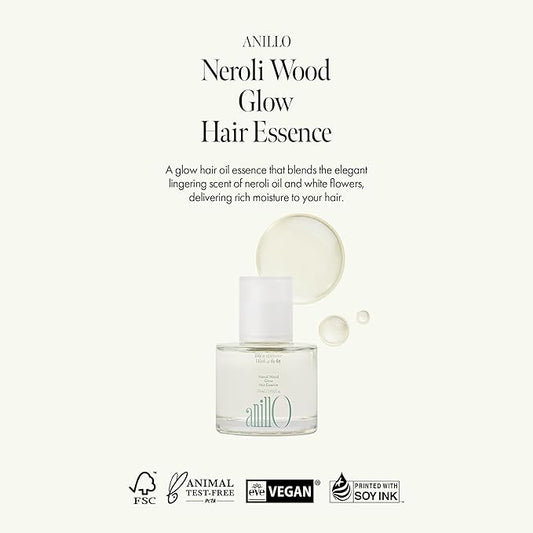 ANILLO Neroli Glow Hair Essence with Bitter Orange Flower Oil & Complex for Soft Shine, Floral Citrus Scent, Paraben-Free (50ml / 1.69 fl. Oz)
