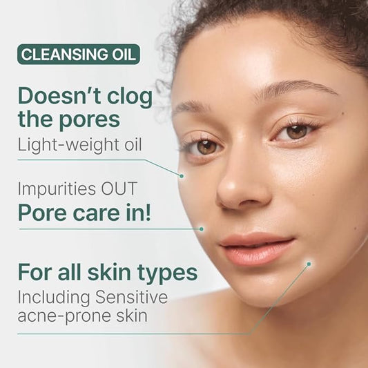 Illiyoon Gentle Deep Cleansing Oil | Lightweight Facial Cleanser with Coconut Oil & AHA/BHA for Makeup, Fragrance-Free, Sebum & Blackhead Removal, Korean Skin Care, 8.45 fl.oz.