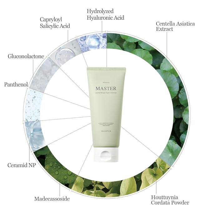 mixsoon] Master Gentle Recipe Foam Cleanser 5.07 fl oz / 150ml | Mild Exfoliation Cleanser for Dry and Sensitive Skin that Improves Skin Texture and Sebum Care | Vegan, Cruelty Free
