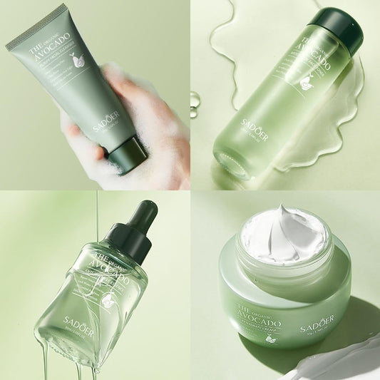 7-Piece Avocado Skincare Gift Set – Hydrating & Anti-Aging Face Care Kit with Cleanser, Toner, Serum, Cream, Eye Cream & Lip Balm – Perfect for Women & Teen Girls 🎁🌿