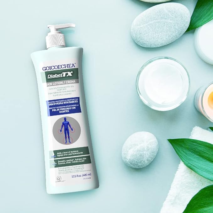 Goicoechea Diabet TX Diabetic Lotion for Dry Skin | Soothing Hydrating Cream for Women and Men, Moisturizer for Hands, Legs, Feet, and Body, Extra Dry Skin Support, 13.5 Oz, 3-Pack