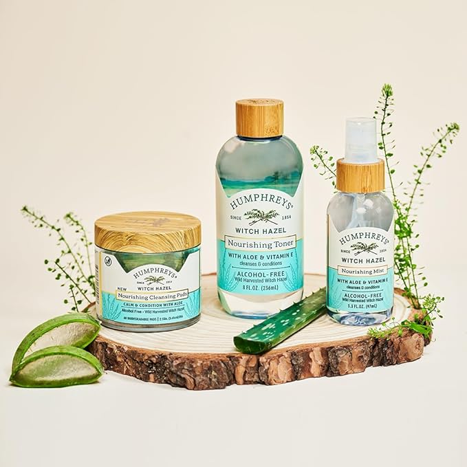 Humphreys Witch Hazel Nourishing Toner | Wild Harvested Witch Hazel & Aloe | Alcohol-Free | Natural | Hydrating | Soothing | 8 Fl Oz