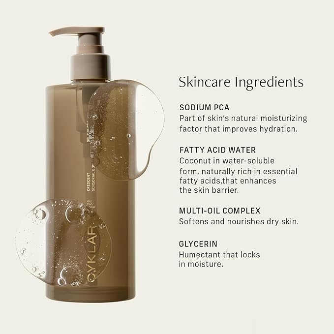 Sensorial Body Wash. Crescent Fragrance Hydrating Cleanser with Moisture Locking Multi-Oil Complex, Sodium PCA and Glycerin. Nourishing Shower Gel for Women and Men, 16.5 Fl Oz Luxury Bodywash