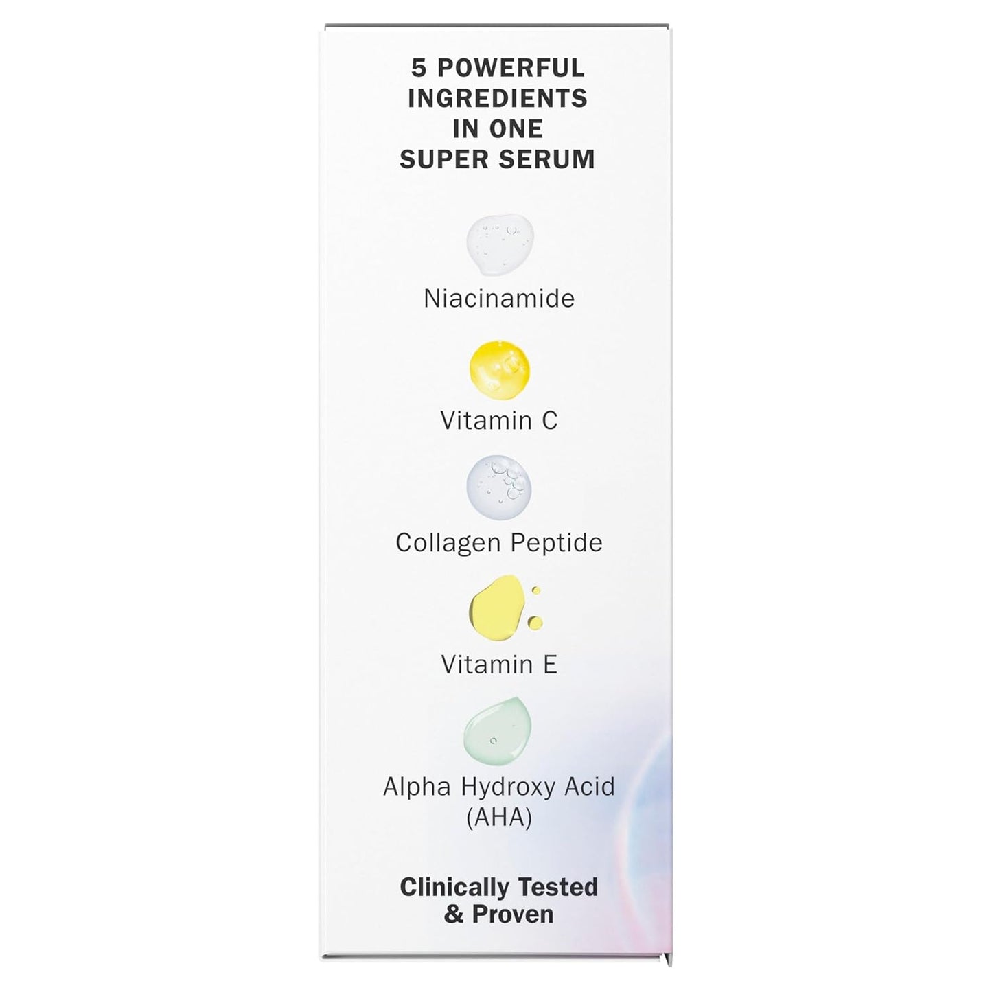 Super Serum with Niacinamide, Vitamin C & E, Collagen Peptide & AHA – 5-in-1 Anti-Aging Serum for Brightening, Hydrating, Smoothing, Firming & Even Skin Tone, 1.7 oz