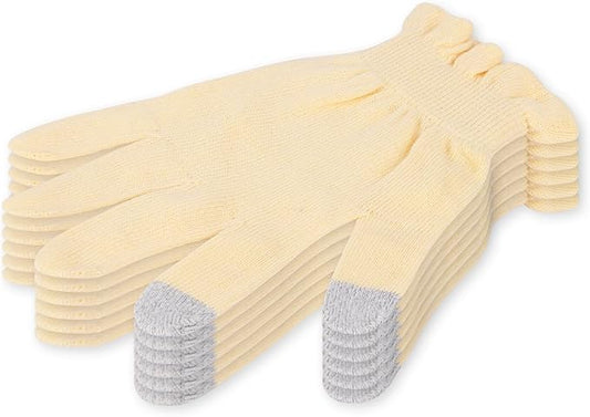 Cotton Moisturizing Gloves Overnight Hand Beauty Gloves Touchscreen Sleeping Gloves (M-Beige, Count, 6)