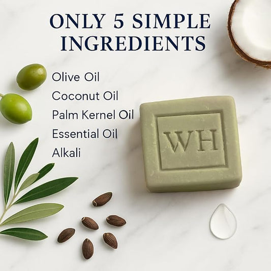 WHISPER HILL Gardener’s Lemon Verbena Olive Oil Soap – Handcrafted in Vermont Since 1997 – Gentle Exfoliating Bar for Hardworking Hands – 3.8 oz