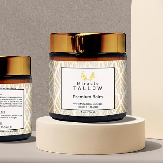 Natural Nourishing Tallow Balm for Skin Care - Handcrafted for Dry Skin - Organic Grassfed Beef Tallow - Perfect for Sensitive Skin - Hydrating & Healing (Premium)