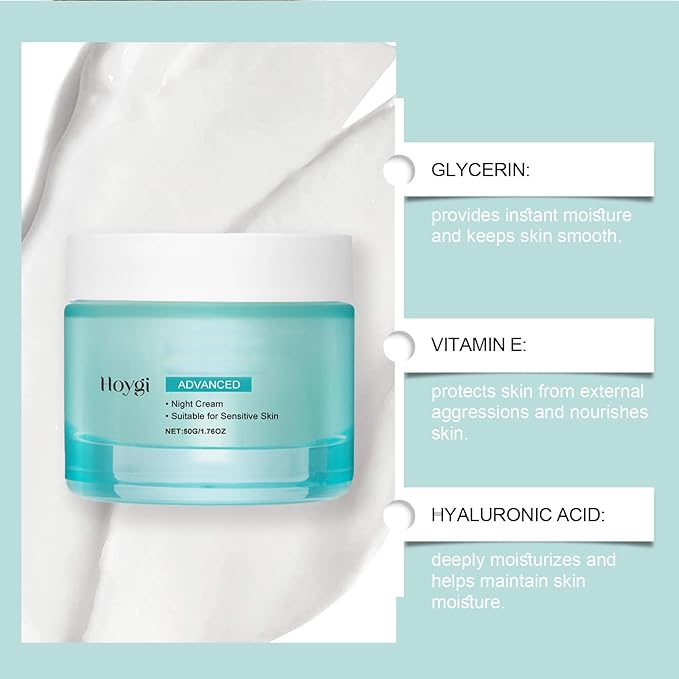 Anti-Aging Face Moisturizer - Advanced Repair Daily Facial Moisturizing Cream for Fine Lines & Wrinkles, Hydrating and Moisturizing, Night Cream for Sensitive Skin 1.75 Fl Oz