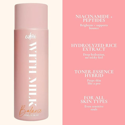 ed&i Toner for Face with Milk Active Essence – Hydrating Milky Facial Toner for Women, Lightweight Skincare for Delicate Skin – Gentle, Nourishing Milk Formula – 3.4 fl oz