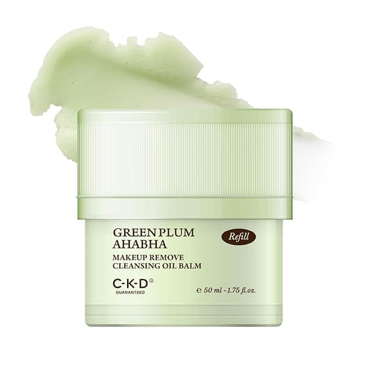CKD Green Plum AHA·BHA Grinding Cleansing Oil Balm [Refill] - Sherbet Balm Cleanser for Makeup, Sebum & Blackhead Removal. Exfoliating with 4-Acid Complex for All types of Skin.1.75 fl oz