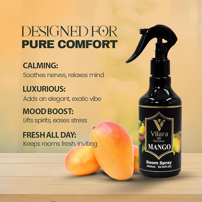 Room Spray Freshener - Long-Lasting Luxury Scents - Room and Linen Spray for Bedding, Sheets, Fabric, Furniture for Aromatherapy - 10.14 fl oz (Multipack 3:Mango,Jasmine,Spring)