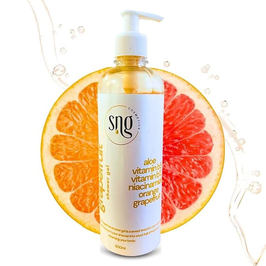 Orange & Grapefruit Body Wash for Women Men 16.9 fl oz – Hydrating Scented Shower Gel Aloe Vera and Glycerin - Paraben and Cruelty Free