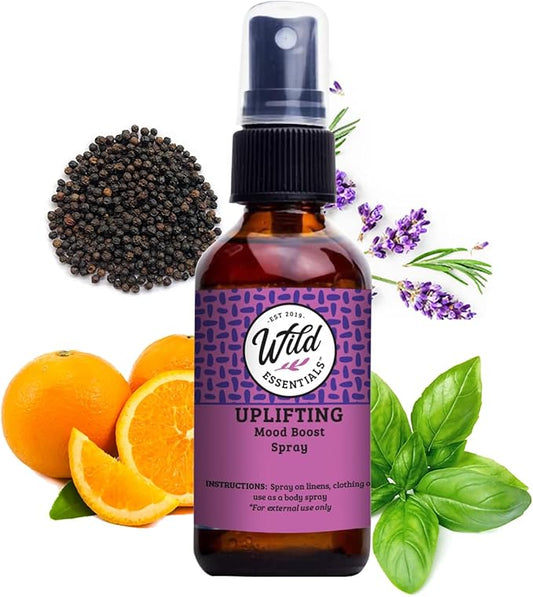Wild Essentials All Natural Essential Oil Sprays, 2 Ounce, 60ml, Organic Witch Hazel, Aromatherapy, Made in USA