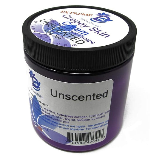 Extreme Crepey Skin Body & Face Cream with Hyaluronic Acid, Alpha Hydroxy and more for Dry & Damaged Skin, 8oz - Unscented (Made in the USA), Diva Stuff