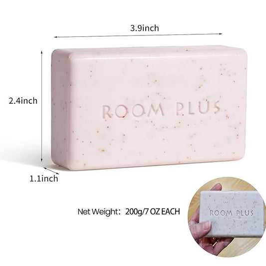 YESUN Fragrance Bar Soap, Big Brick of Bath Soap,Made with Organic Oils, 3-pack,1.3lb,Natural Soap Bar,Moisturizing clean, Floral Scent,Walnut Powder Exfoliates ROOMPLUS(Gardenia,Jasmine,vanilla)