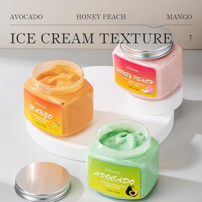Mango Exfoliating Body Scrub, Body, Face, Hand, Foot Scrub For Dead Skin Remover, Deep Cleanse & Nourishing, Gentle Body Exfoliation Skincare