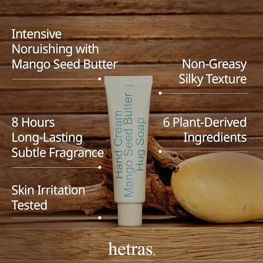 Perfume Hand Cream | Hug Soap - Pure and Clean Soap Scent | Korean Subtle Perfumed Hand Moisturizer with Mango Seed & Shea Butter | Hydrates, Nourishes & Softens Very Dry Skin, 1.69oz.