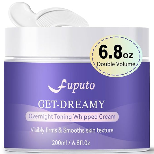 Get Dreamy Overnight Toning Whip - Body Firming Cream for Women, 6.76 oz Sleep & Sculpt Night Cream, Reduces the Appearance of Body Skin Laxity for Mulated for All Skin Types (200ml)-Purple