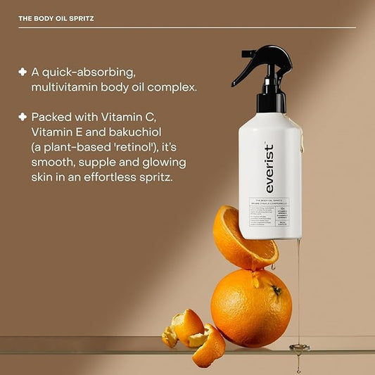 The Body Oil Spritz, Instant Absorption, Non-greasy, Vegan, Skincare Ingredients, 6.1 fl oz