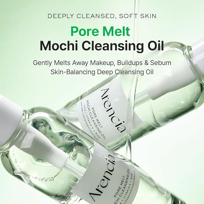 Pore Melt Mochi Makeup-Removing Cleansing Oil, Non-Comedogenic, Rice Amino Acids HD, Vitamin E, Cica, & Ceramide, 6.76 fl oz