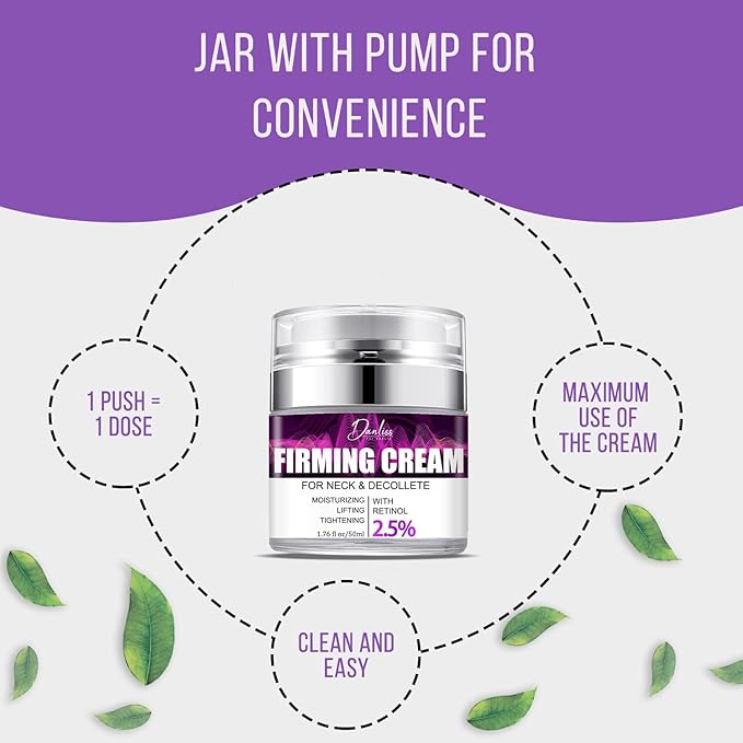 Neck Creams for Tightening and Firming, Retinol & Hyaluronic Acid for Wrinkle Reduction, Neck Cream for Skin Lifting, Neck Firming Cream | Anti-Aging Moisturizer for Face & Décolleté, 1.7 FL OZ
