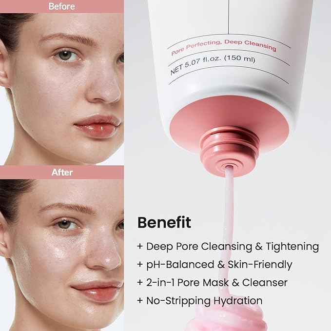 BIODANCE Collagen Cleansing Duo – 2-in-1 Pore Mask to Foam Cleanser & Gentle Cleansing Oil, Hydrating Facial Wash and Makeup Remover for Sensitive Skin, Oily Skin, Pink Duo