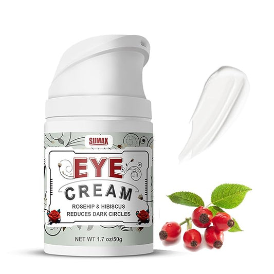 Eye Repair Cream, Rosehip & Hibiscus Eye Cream for Dark Circles, Puffiness, Wrinkles and Bags, Reduce Fine Lines for Sensitive Skin - 1.7 OZ