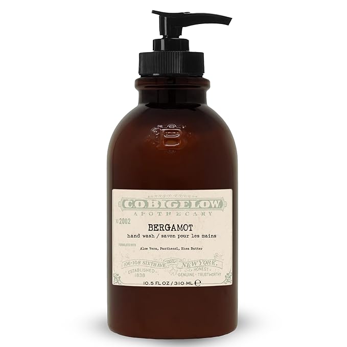 C.O. Bigelow Bergamot Hand Wash, Iconic Collection Liquid Hand Soap with Shea Butter, Glycerin, Aloe Vera, 10.5 Fl Oz
