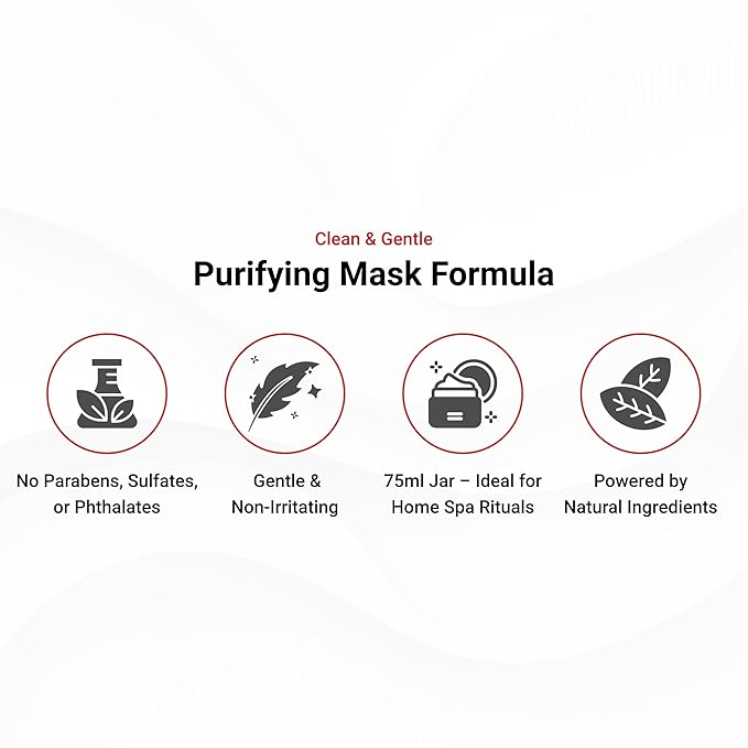 LifeCell Purifying Clay Mask – Deep Cleansing Facial Mask with Argan Oil, Green Tea, and Licorice Root – Exfoliates, Tightens Pores & Revitalizes Skin – 75ml
