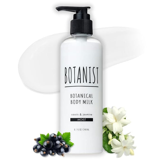 Botanist Shea Butter Body Lotion for Women, Dry Skin Moisturizer for Sensitive Skin by Argan Oil & Squalane, Full Body Moisturizer & Natural Body Lotion from Japan, MOIST, Cassis & Jasmine, 8.1 Fl Oz