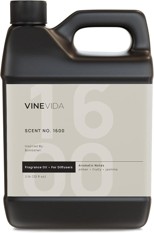 VINEVIDA [32 Fl Oz] Scent NO. 1600 Fragrance Oil for Cold Air Diffusers, Aromatic Notes of Amber Fruity Jasmine, Essential Oils for Diffuser Oil Refill & Air Freshener Room Spray