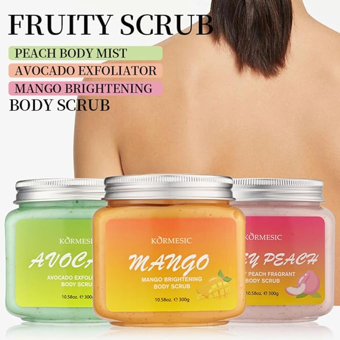 Mango Exfoliating Body Scrub, Body, Face, Hand, Foot Scrub For Dead Skin Remover, Deep Cleanse & Nourishing, Gentle Body Exfoliation Skincare