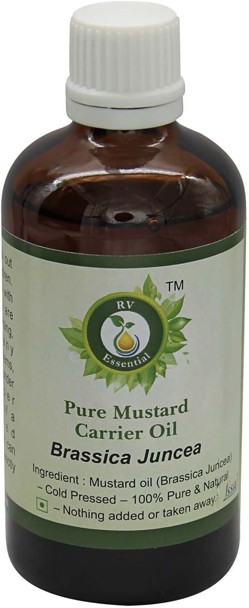 Mustard Oil | Brassica Juncea | Mustard Seed Oil | Unrefined | for Hair Growth | for Skin | for Massage | 100% Pure Natural | Cold Pressed | 30ml | 1.01oz by R V Essential