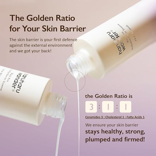 haruharu Wonder Korean Glass Skin Set Including Black Rice Toner, Milky Essence and Retinol Serum