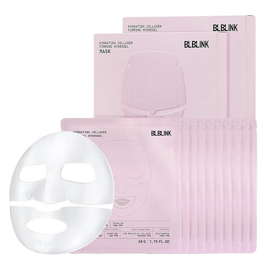 2 Pack Moisturizing Collagen Firming Hydrogel Mask 34gx10ea, Overnight Repair for Dry Skin, Collagen Face Masks, Firming & Anti-Aging, Hydrating Face Masks，Skincare