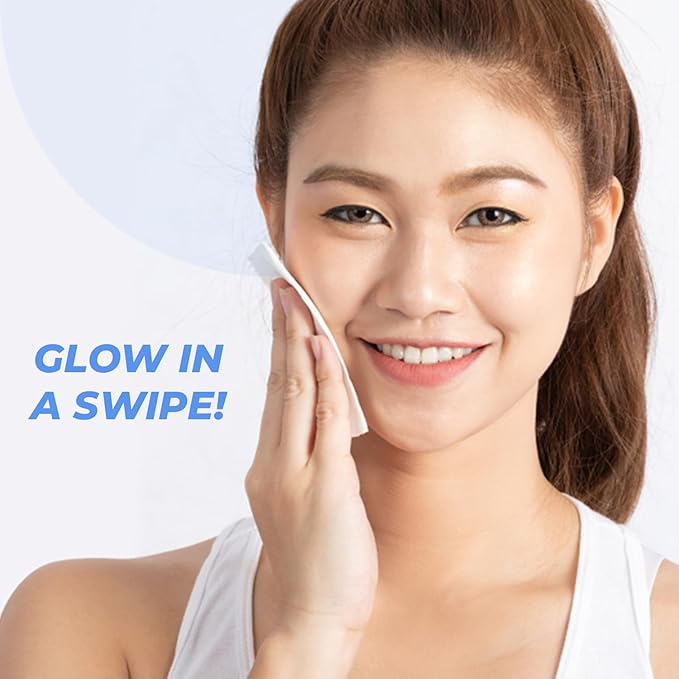 Hyaluronic Acid Facial Wipes - Dermatologist Tested, Anti-Aging, Korean Skin Care, Hydrates & Plumps Dry Skin, Improves Texture & Firmness - Gentle, Vegan, 95% Natural - 1 Pack