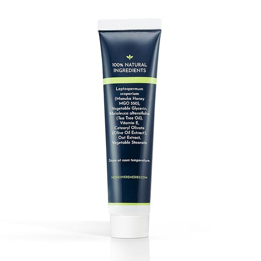 Skin Balm [1 oz / 30 ml] | Manuka Honey [550+ MGO] & Tea Tree Oil Moisturizing Cream for Intensive Repair of Dry Skin, Scrapes, Cuts & More | 100% Natural