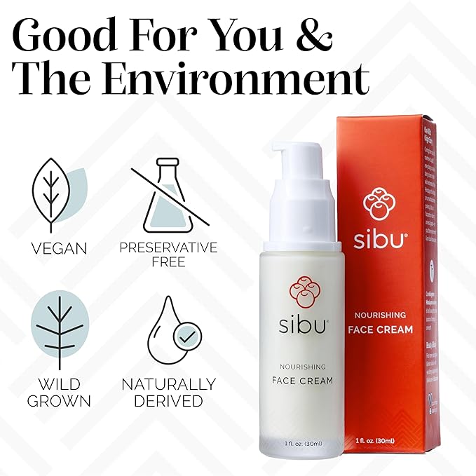 sibu Sea Buckthorn Nourishing Face Cream (1oz), Lightweight and Hydrating Face Cream – Amazing for Sensitive Skin, Breakouts, & Irritation
