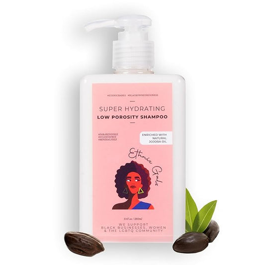Ethnic Gals Low Porosity Shampoo - Super Hydrating & Moisture-Locking Cleanse for Curly, Coily Hair with Aloe Vera & Argan Oil, 9.5 fl oz (280ml)