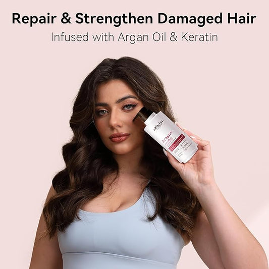 ALFHEIM Argan+ Repairing Shampoo | Argan Oil & Keratin for Dry, Damaged & Brittle Hair | Deep Nourishing & Strengthening | Sulfate-Free, Color-Safe & Frizz Control | 18 fl oz