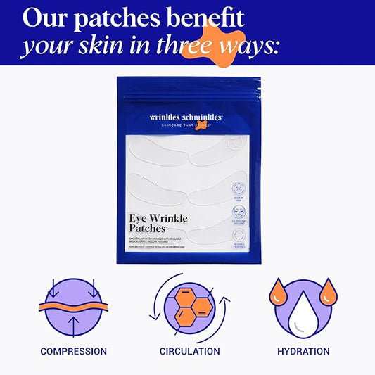 Wrinkles Schminkles Under Eye Patches - Rejuvenate Wrinkles with Medical Grade Silicone Reusable Anti-Wrinkle Patches for Under Eye Treatment, Banish Dark Circles (3 Pairs)