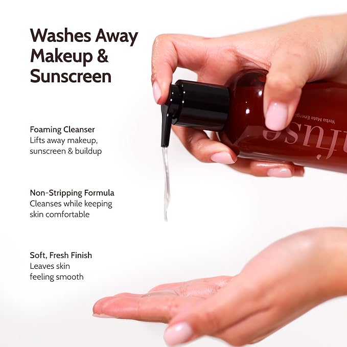 Infuse Hydrating Face Wash for Women – Antioxidant Gentle Face Cleanser Infused with Yerba Mate & Peptides – Unscented, Sensitive Skin Cleanser, 150ml